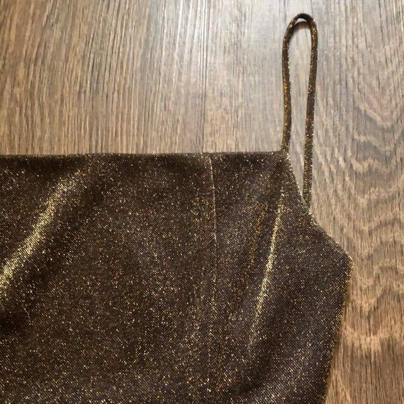 ⭐️HOST PICK⭐️Vintage 90’s metallic gold backless dress - Picture 6 of 12